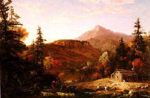 Thomas Cole The Hunter's Return Norge oil painting art